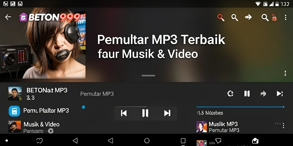 Antarmuka user-friendly BETON999 untuk Pemutar MP3.