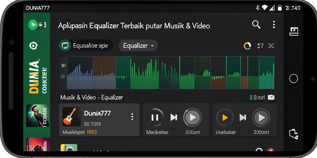 Tampilan modern DUNIA777 dengan fungsi Equalizer yang canggih