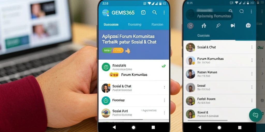 Antarmuka utama GEMS365 menampilkan forum komunitas yang aktif dan interaktif.