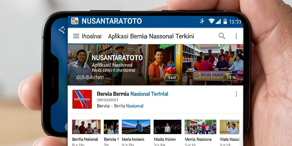 Tampilan antarmuka aplikasi NUSANTARATOTO untuk berita nasional.
