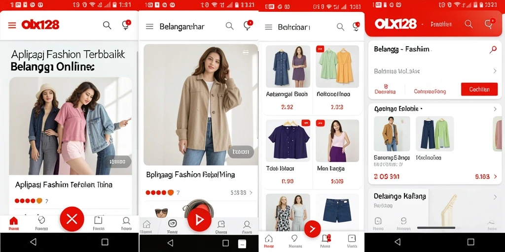 Antarmuka OLX128 menampilkan berbagai pilihan fashion yang menarik.