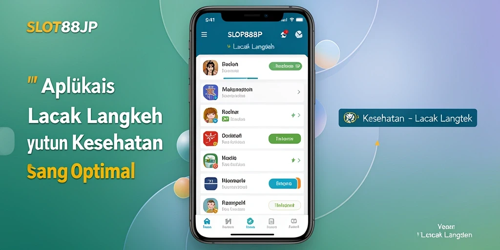 Screenshot aplikasi SLOT88JP menampilkan antarmuka lacak langkah yang informatif.