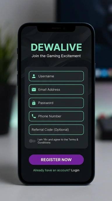 Panduan Mendaftar Akun Baru dewalive untuk Pengguna Android